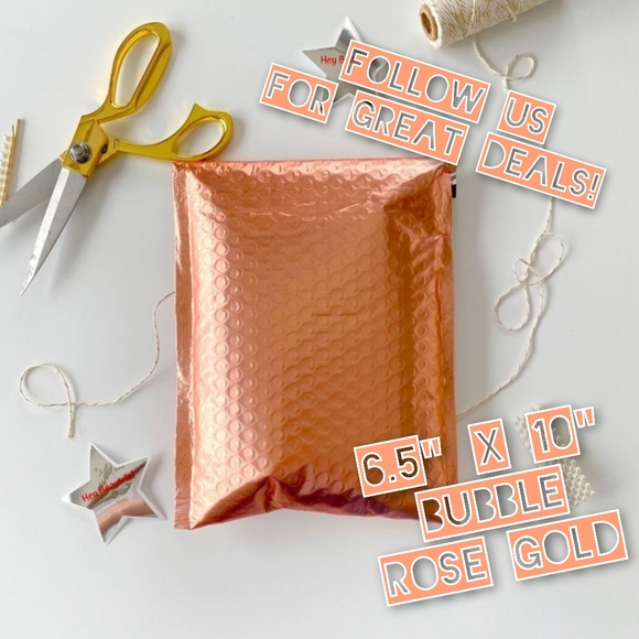 25 Bubble Rose Gold 6.5x10 Poly Mailers - Picture 1 of 1